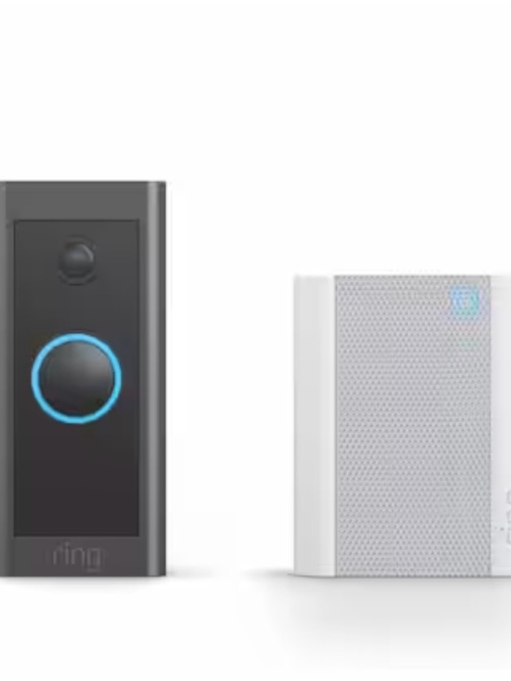 Ring Video Doorbell in Black with Blue Indicator